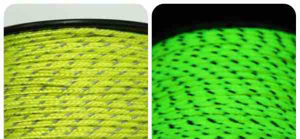 (image for) ReflectiveNeonYellowBlacklightMicroParacord - Click Image to Close